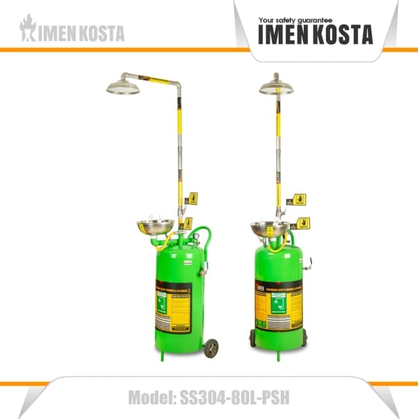 دوش و چشم شوی قابل حمل تمام استیل (SS304-68L-PSH)