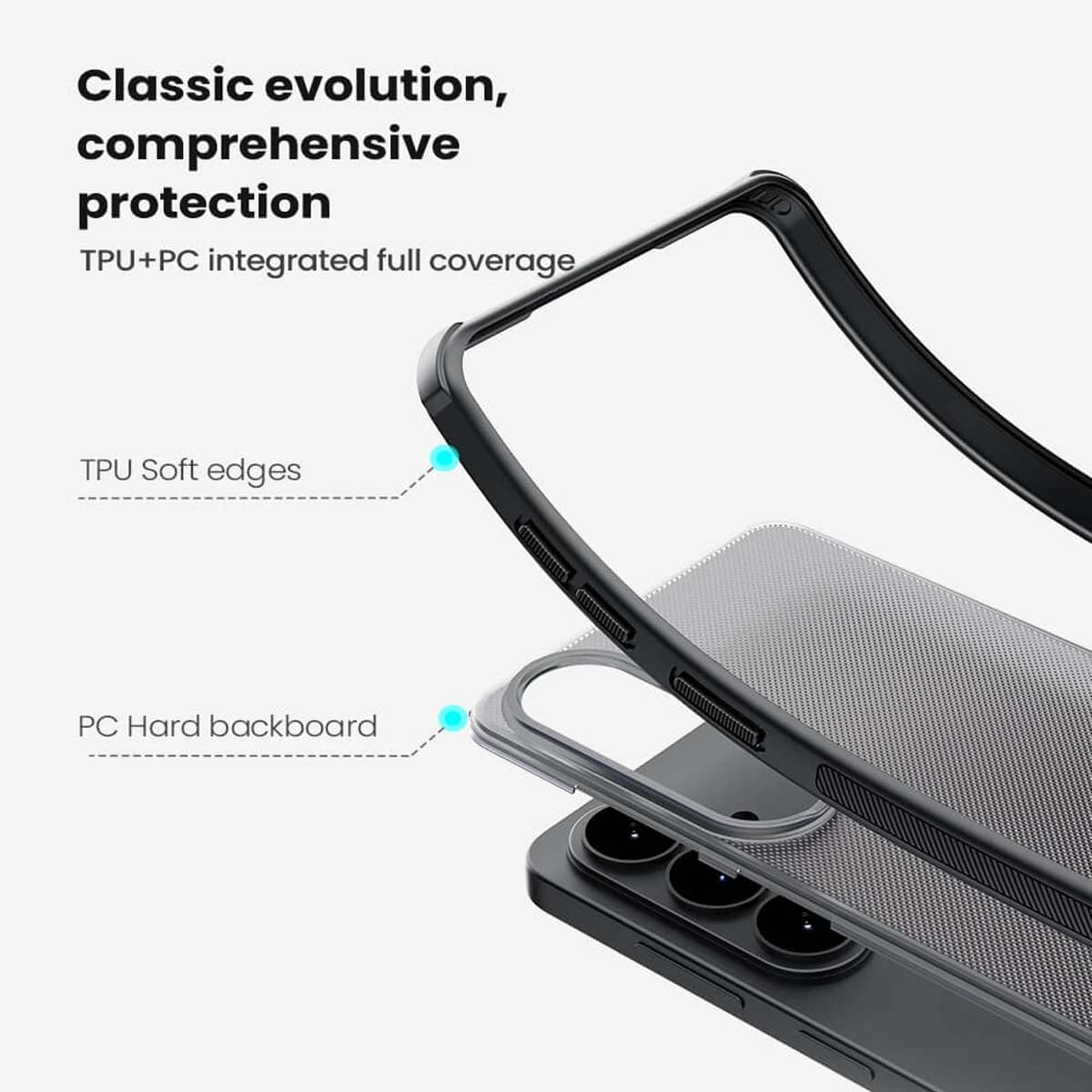قاب ضدضربه دودی Galaxy S26 FE مارک نیلکین مدل Super Frosted Shield Pro Clear — تصویر ۷