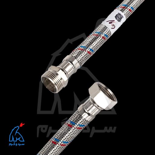 شیلنگ 3/4 یک سر مهره 30 سانت استیل – پویاب استیل — تصویر ۳