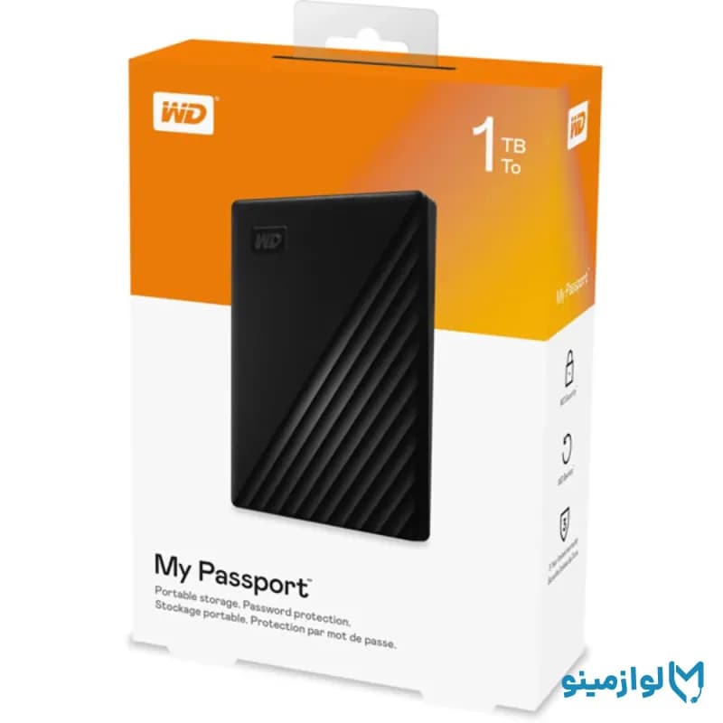 هارد اکسترنال وسترن دیجیتال مدل My Passport ظرفیت 1 ترابایت ( 229 روز 18 ساعت سلامت 100 )