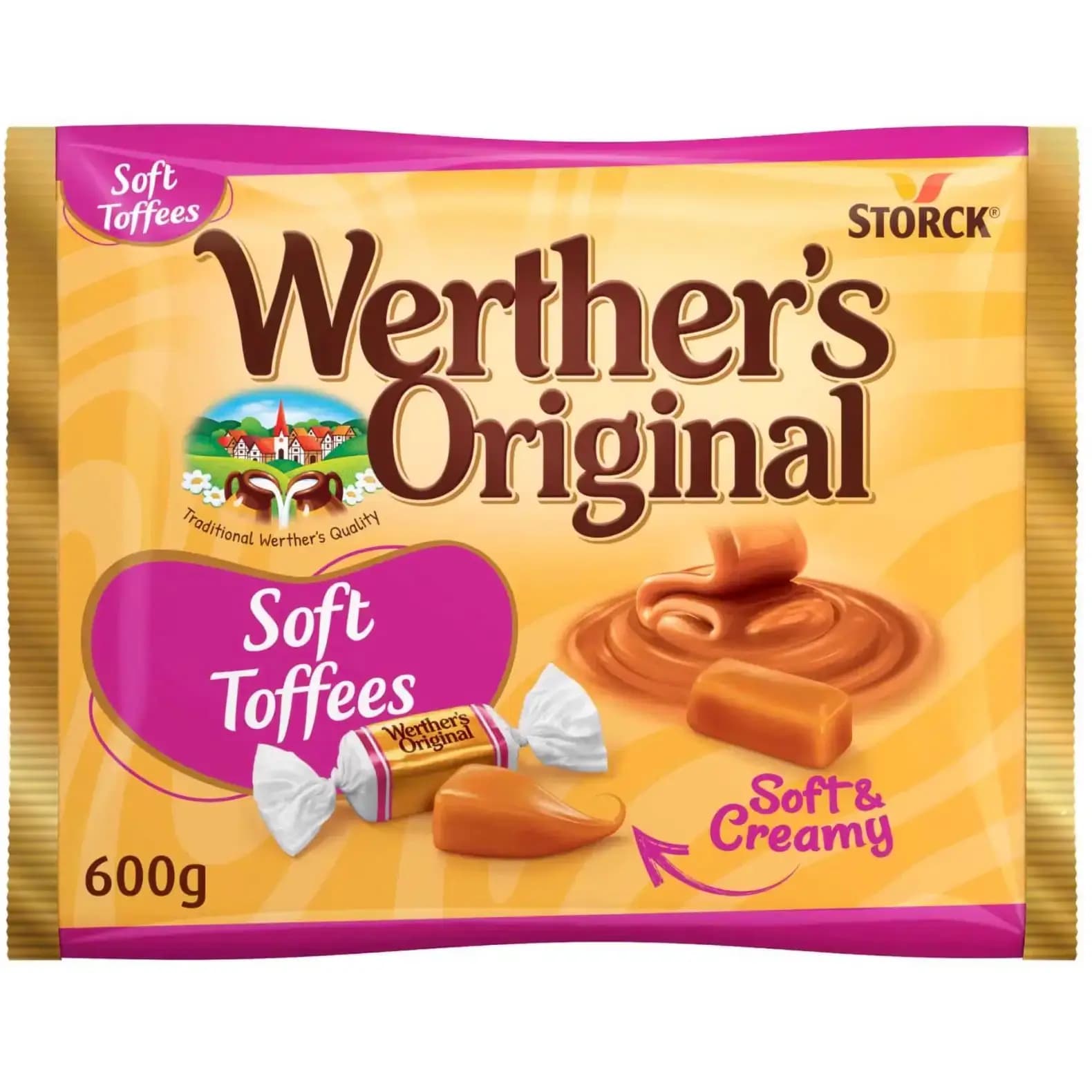 تافی نرم کاراملی وردرز اورجینال ۶۰۰ گرم Werther’s Original Soft Toffees — تصویر ۲