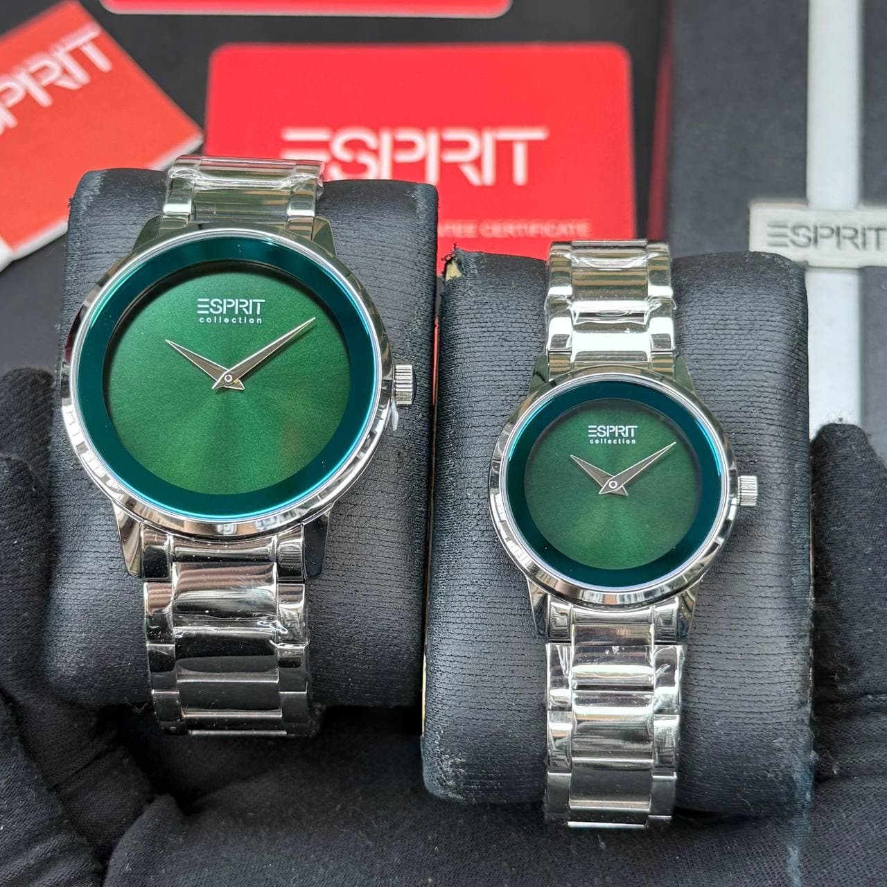 ست ساعت زنانه و مردانه مارک اسپریت صفحه گرد بند استیل در رنگ بندی متنوع و شیک کد 2117574 — تصویر ۲