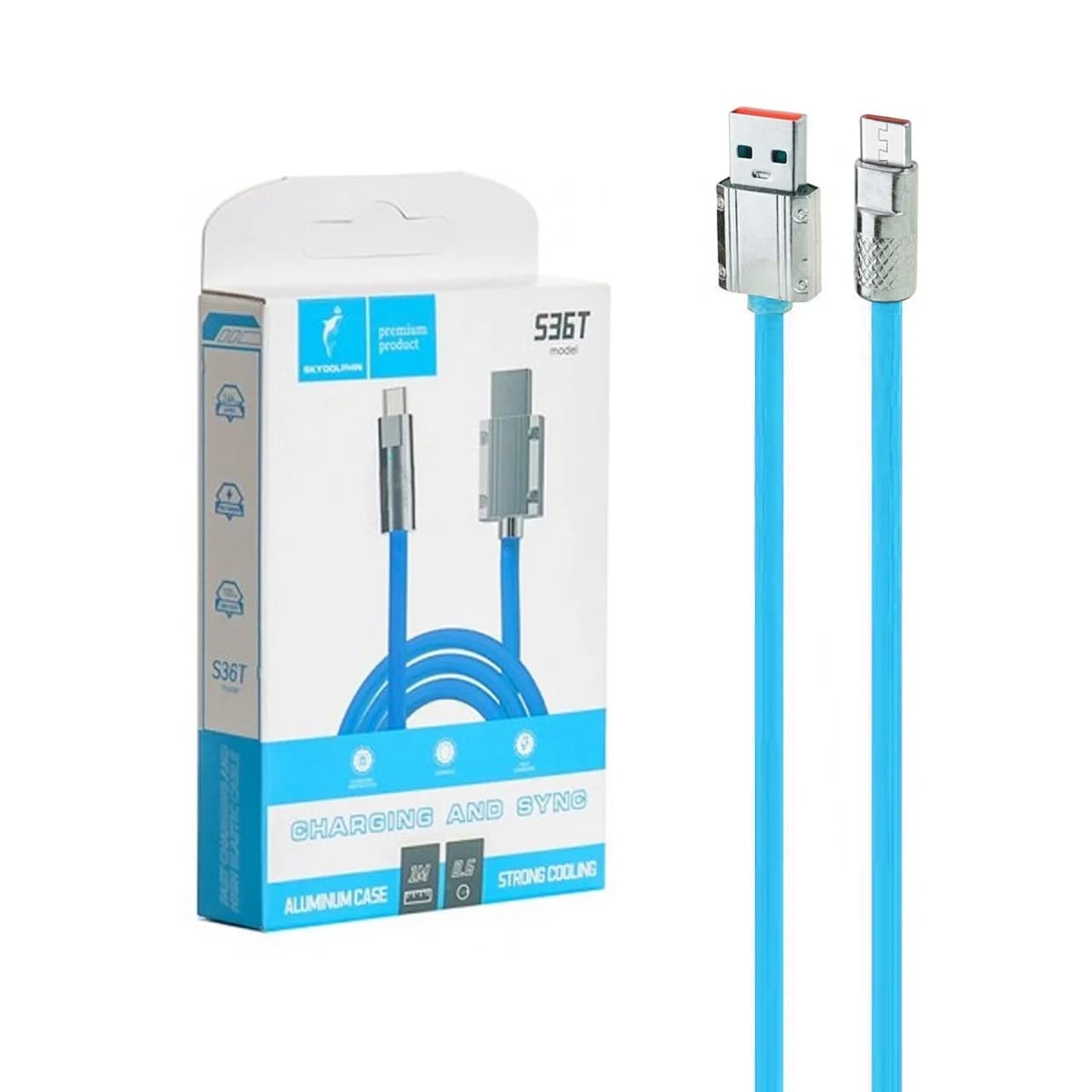کابل شارژ فست اندروید SKY DOLPHIN مدل S36V – آبی – TCO — تصویر ۳