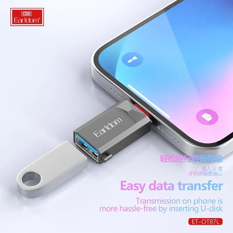 تبدیل OTG لایتنینگ به USB3.0 ارلدام مدل ET-OT87L — تصویر ۳