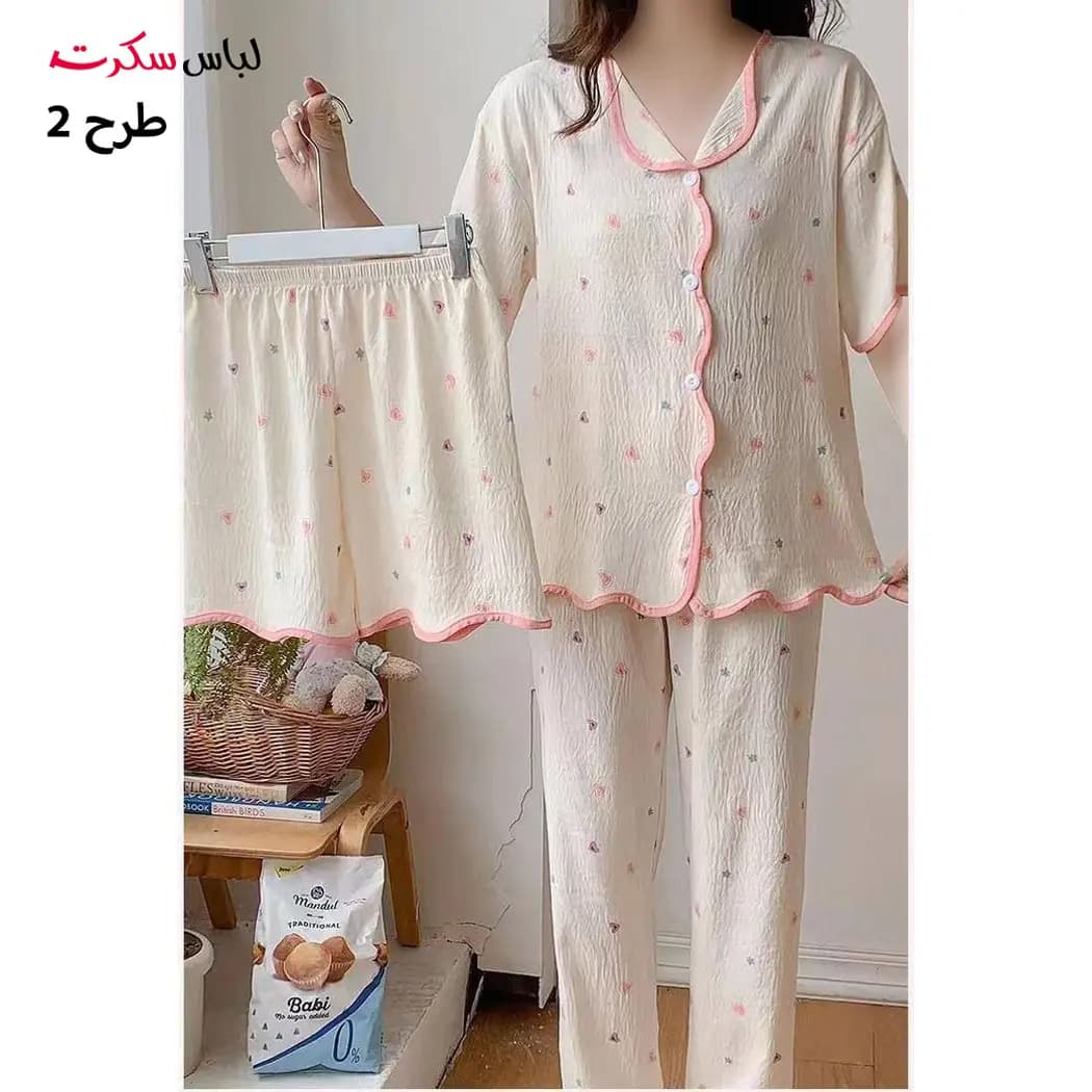 ست بلوز شلوار شلوارک زنانه فانتزی lslux0049 — تصویر ۱۲