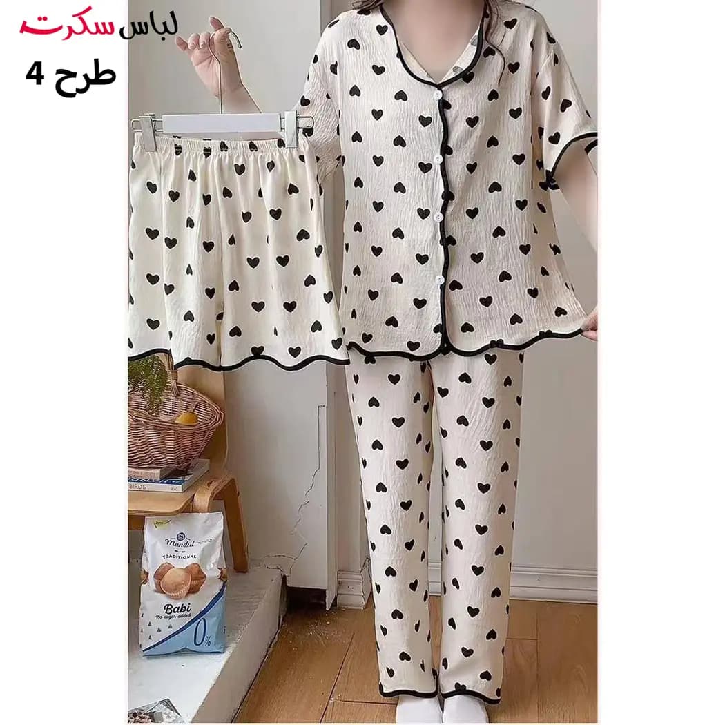 ست بلوز شلوار شلوارک زنانه فانتزی lslux0049 — تصویر ۱۰