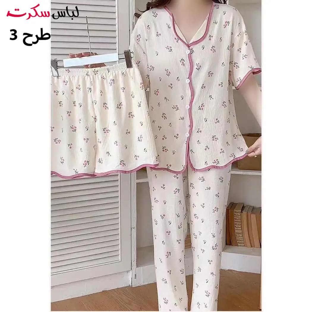 ست بلوز شلوار شلوارک زنانه فانتزی lslux0049 — تصویر ۱۱