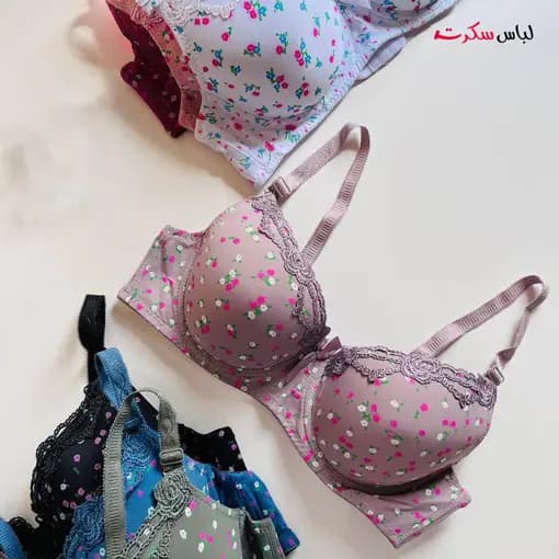 سوتین اسفنجی فنردار گلدار ls309 — تصویر ۴