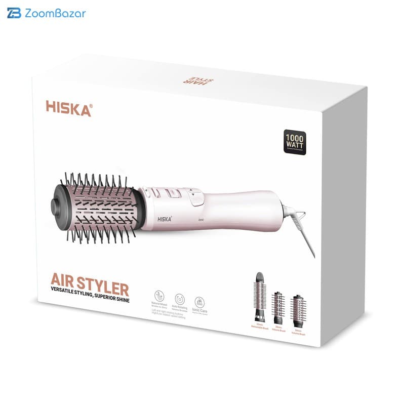 سشوار چرخشی هیسکا برس دار 1000وات مدل H5255 — تصویر ۱۱