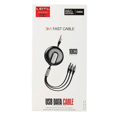 کابل تبدیل USB به لایتنینگ/USB-C/microUSB لیتو مدل LD-12 طول 1 متر — تصویر ۶