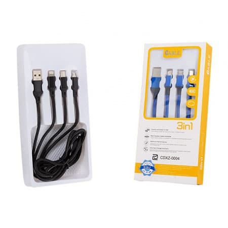 کابل تبدیل USB به MICROUSB / USB-C / لایتنینگ مدل CDXZ-0004 طول 1.20 متر — تصویر ۹