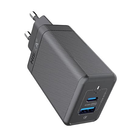 شارژر دیواری 65 وات هیسکا مدل H-126GAN به همراه کابل تبدیل USB-C — تصویر ۴