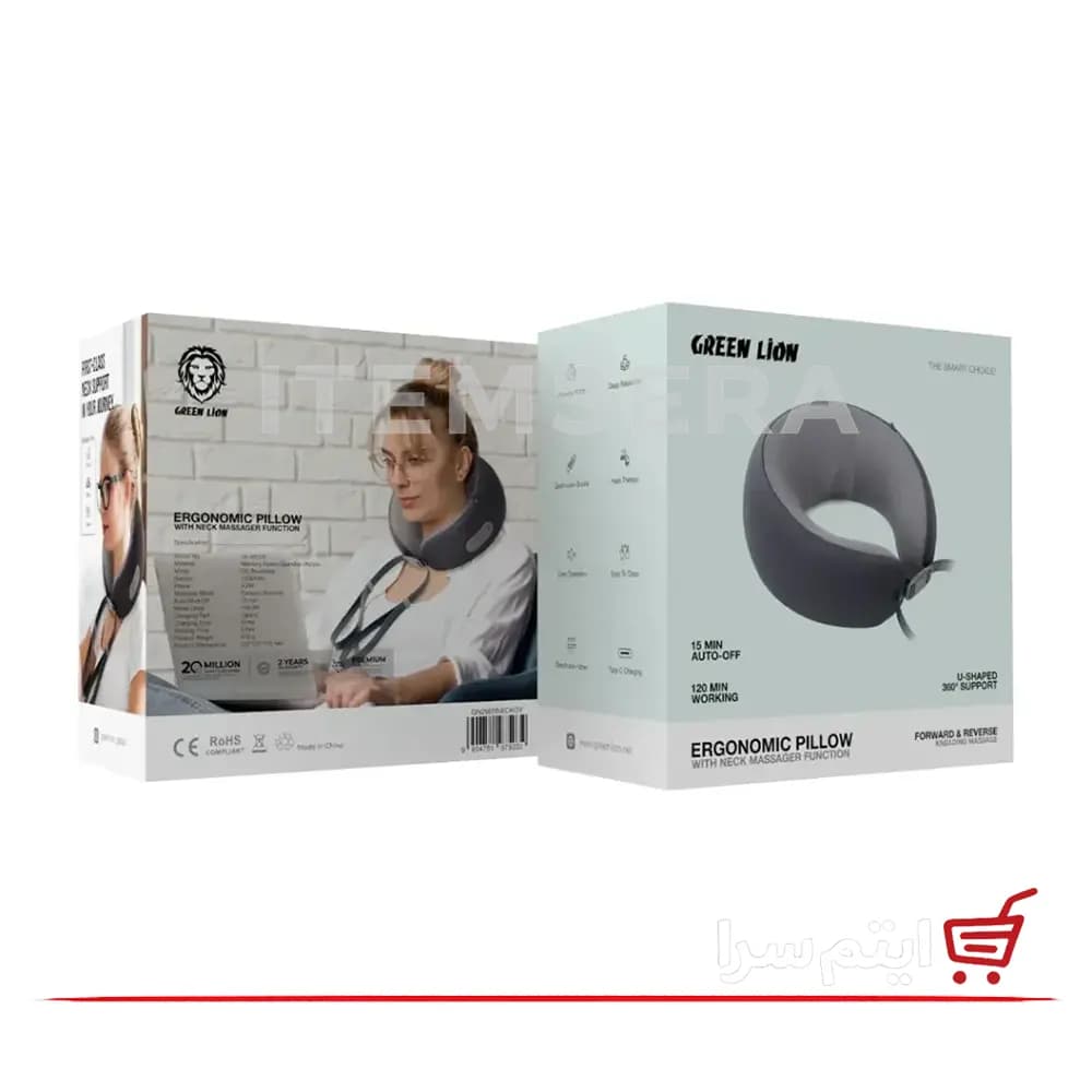 ماساژور گردن گرین لاین Ergonomic Pillow GN29ERNECKGY — تصویر ۸