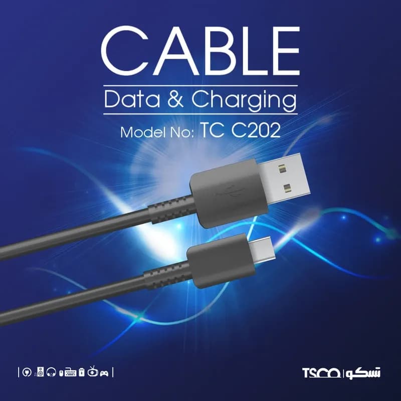 کابل تبدیل USB به USB-C تسکو مدل TCC 202 طول 1 متر — تصویر ۱۰