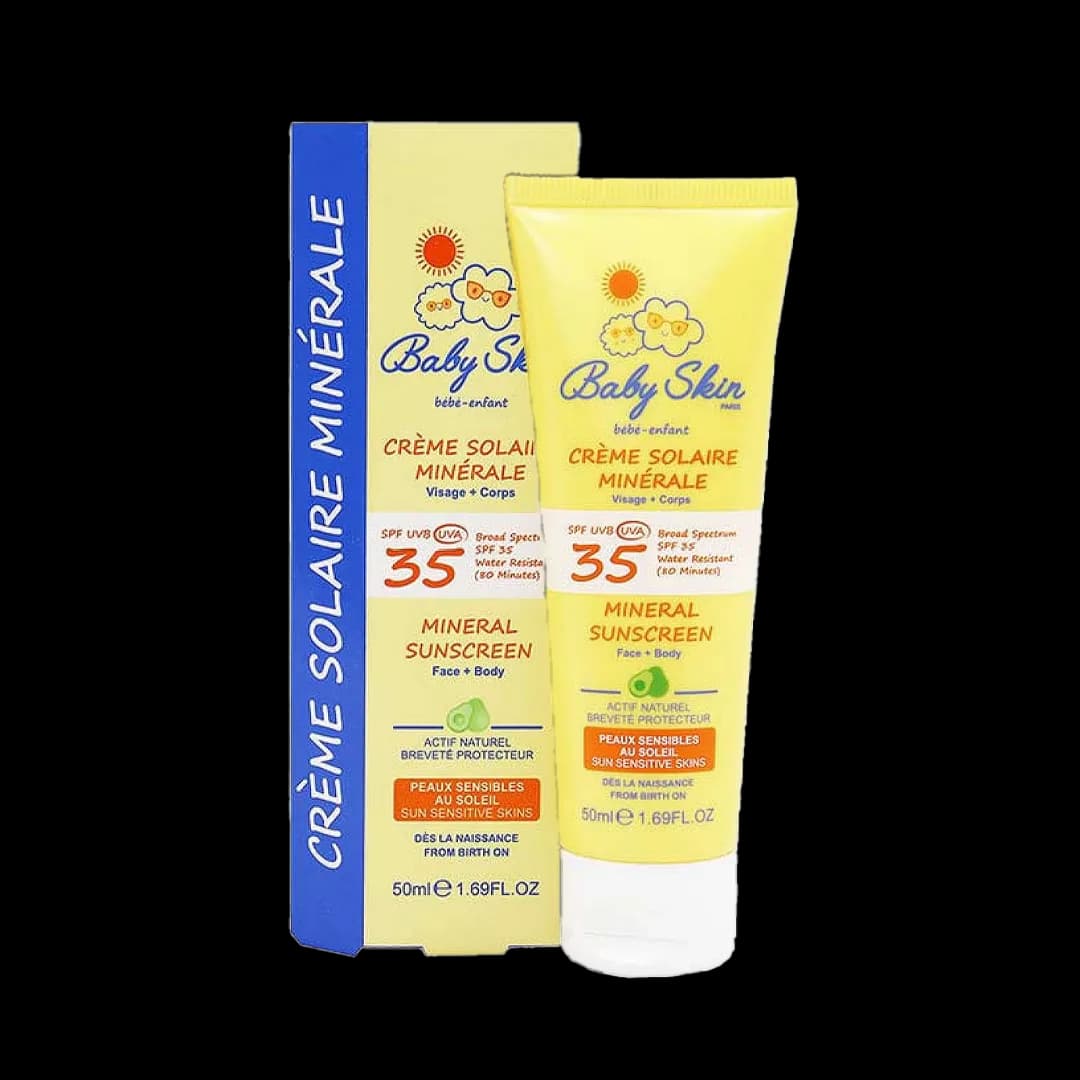 کرم ضد آفتاب بدن و صورت کودک مینرال SPF35 بیبی اسکین