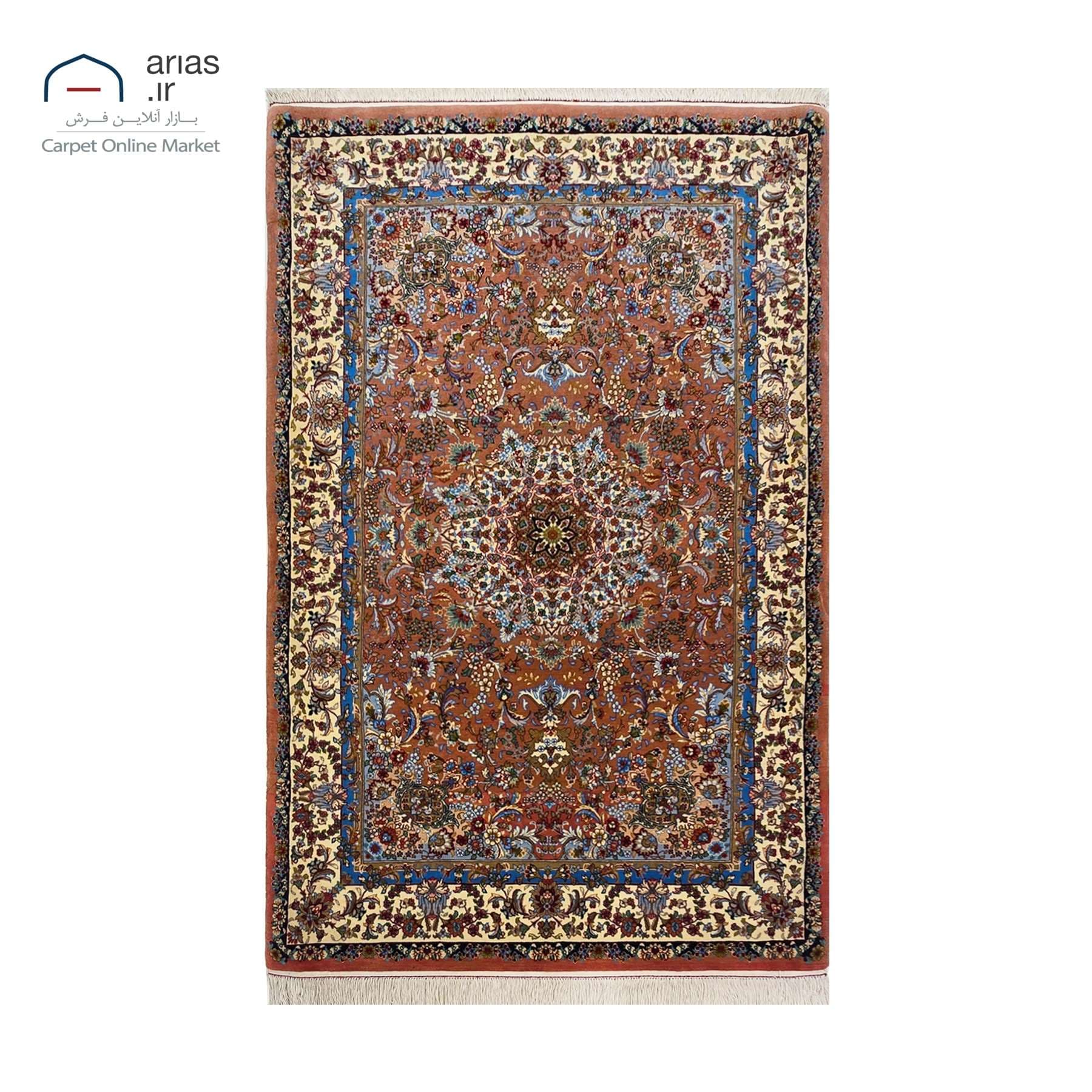 فرش دستباف ذرع و نیم عشایری نقشه لچک و ترنج چله ابریشم بافت ایلام کد D19109A