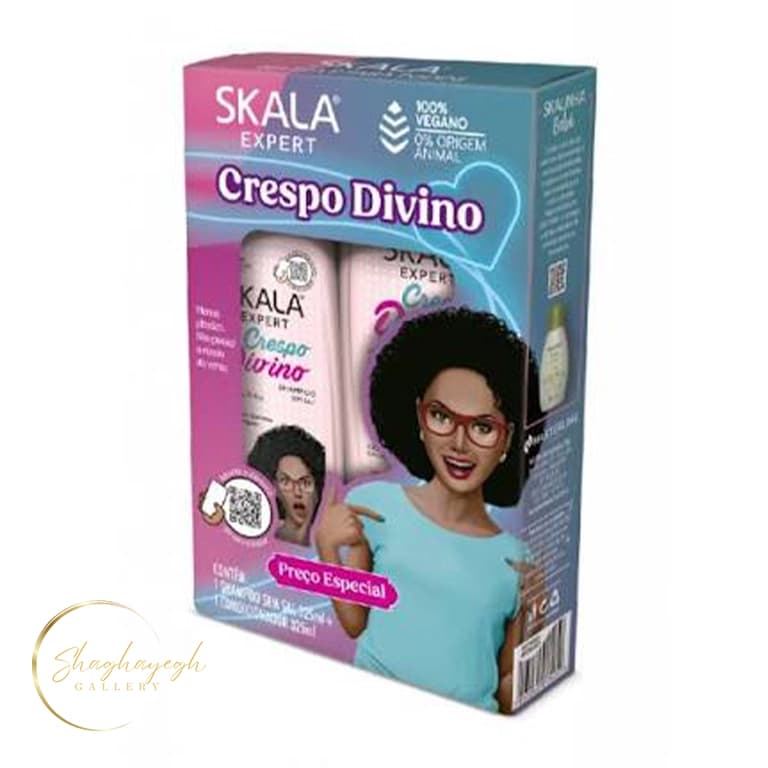 ست شامپو و نرم کننده تقویت کننده موهای فر کرسپو دیوینو اسکالا ۳۲۵ میلی لیتر Skala Expert Crespo Divino Shampoo and Conditioner Set 325ml