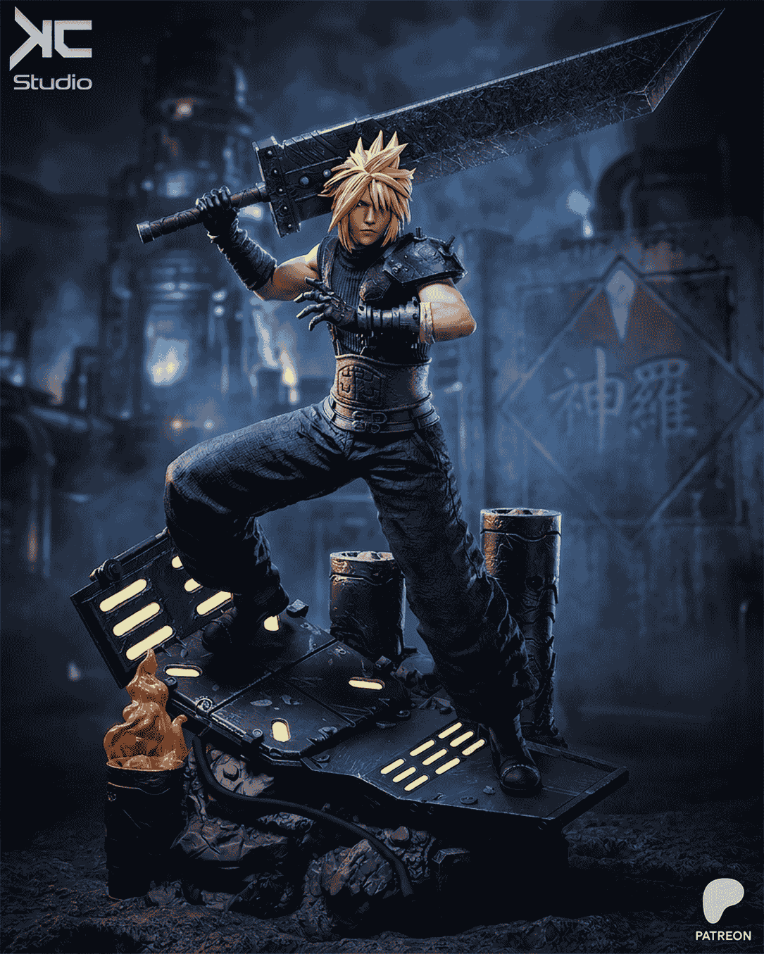 ⚔️☁️ فیگور کلود استرایف (Cloud Strife) | ارتفاع 40 سانتی‌متر | جنس PLA+ — تصویر ۶