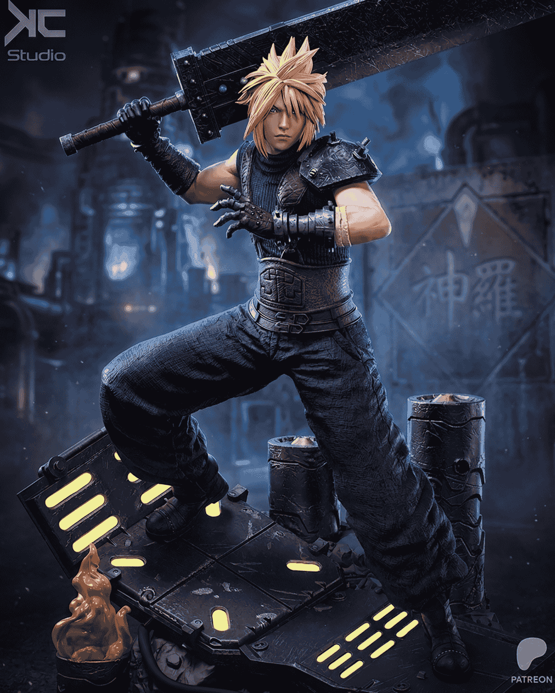 ⚔️☁️ فیگور کلود استرایف (Cloud Strife) | ارتفاع 40 سانتی‌متر | جنس PLA+ — تصویر ۵