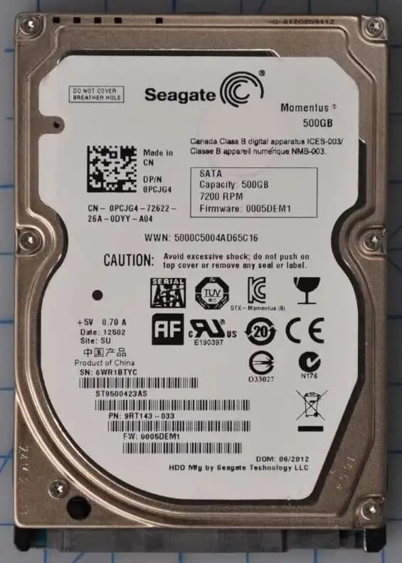 هارد اینترنال لپ تاپی 2.5 اینچی سیگیت 500 گیگابایت "2.5 Seagate 500GB 5400RPM 16MB Cache SATA II 3Gb/sec مدل ST — تصویر ۲
