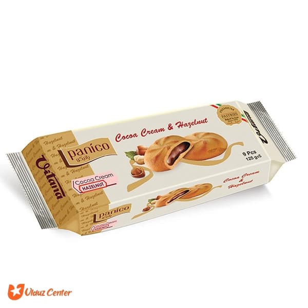 بیسکوئیت مغزی کرم کاکائویی فندقی ویتانا 125 گرم — تصویر ۲