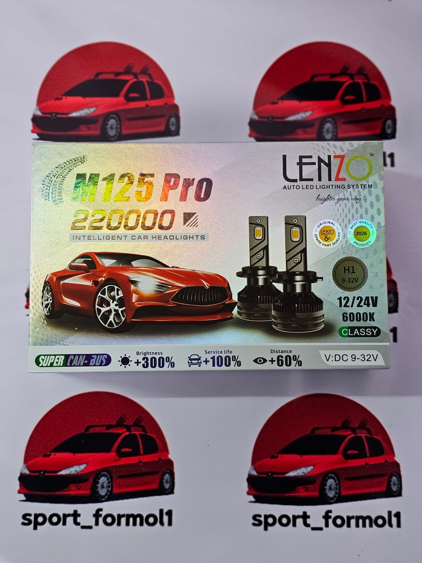 هدلایت M125 Pro برند LENZO پایه H1 / H4 / H7 / 9005 — تصویر ۲