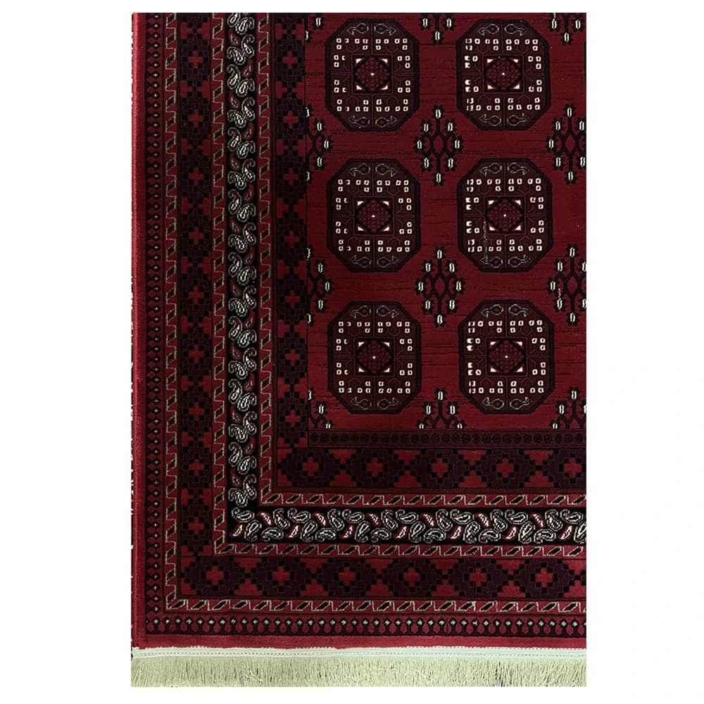 فرش ماشینی ترکمن 500 شانه طرح بلوچ کد R4500 — تصویر ۲