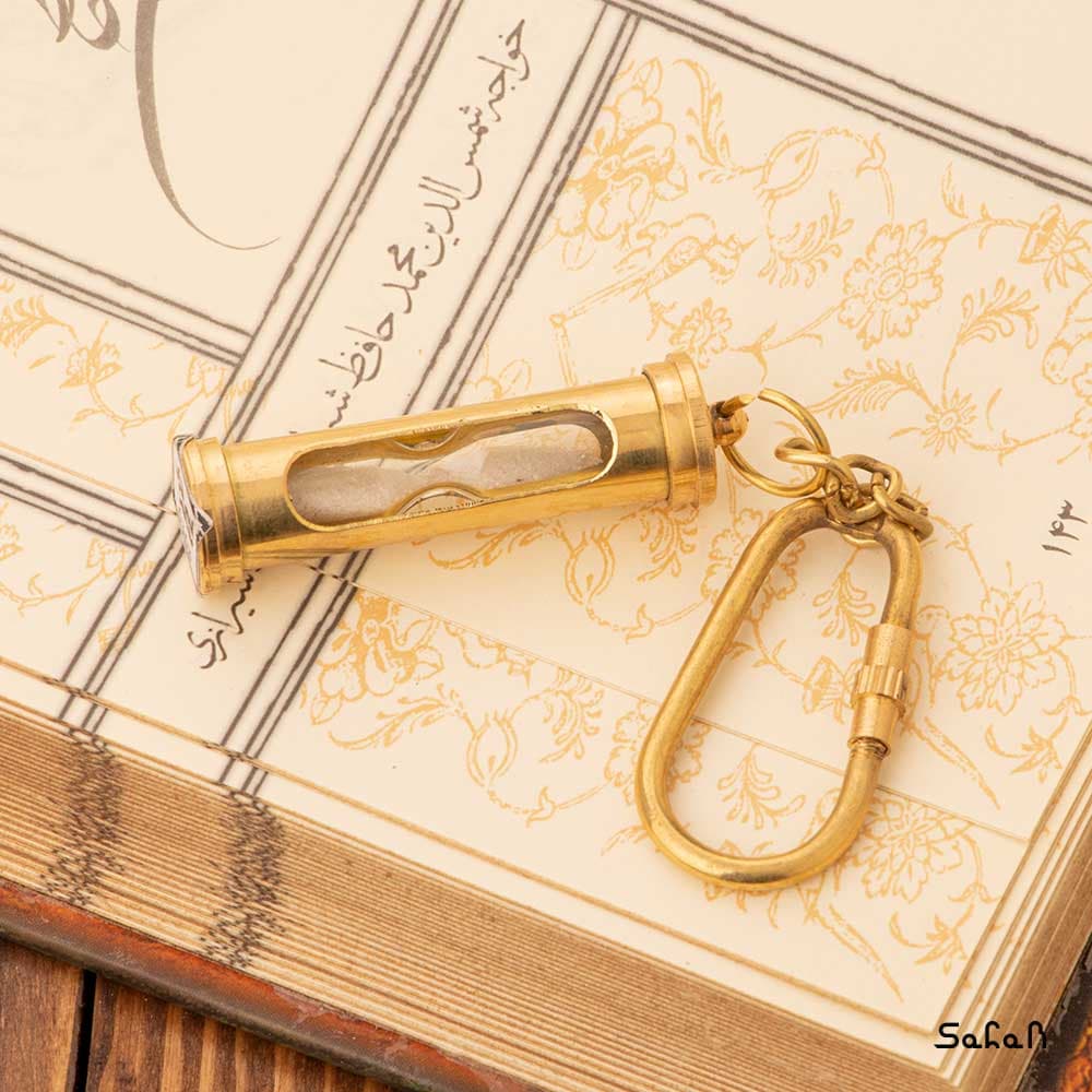 جاکلیدی هندی برنجی طلایی ساعت شنی