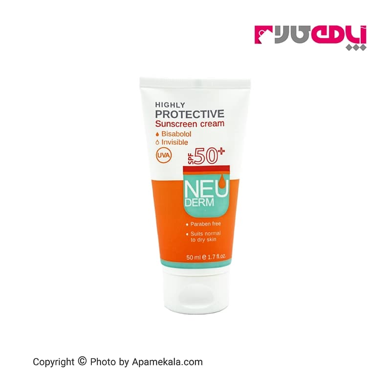 کرم ضد آفتاب بی رنگ هایلی پروتکتیو SPF50 نئودرم پوست خشک و معمولی — تصویر ۲