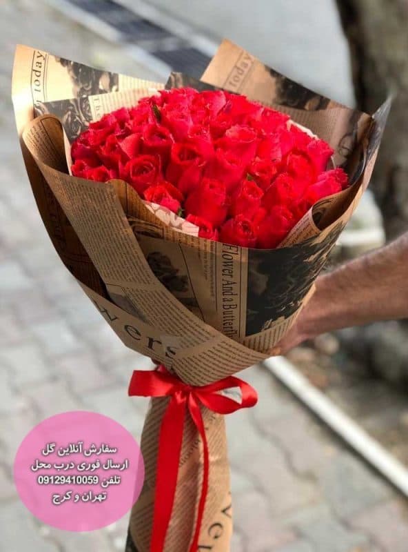 دسته گل 50 تایی رز ایرانی — تصویر ۳