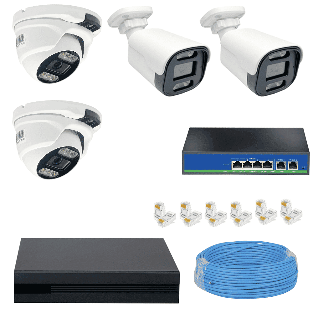 پکیج 4 کانال دوربین مداربسته 5 مگاپیکسل تحت شبکه POE مدل HP-H5235e-4C — تصویر ۳