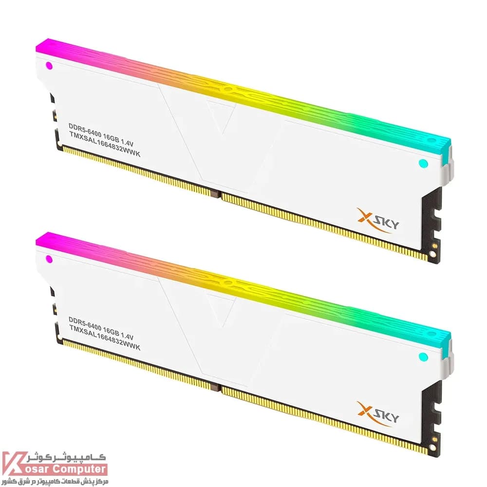 رم وی کالر 32 گیگابایت (2×16) دو کانال DDR5 6000 مدل Manta XSky CL28 — تصویر ۶