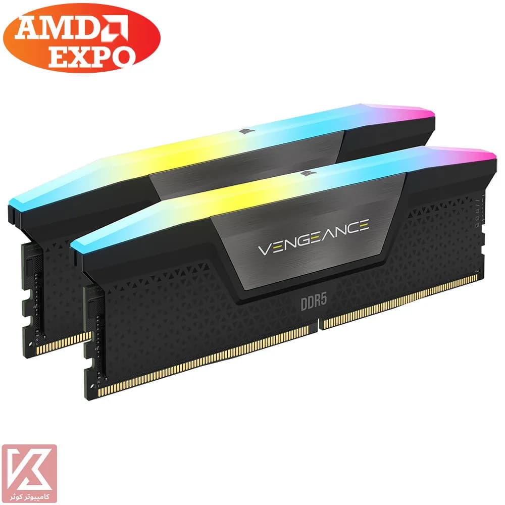 رم کورسیر 64 گیگابایت (2×32) دو کانال DDR5 6000 مدل Vengeance RGB CL40 AMD EXPO — تصویر ۷