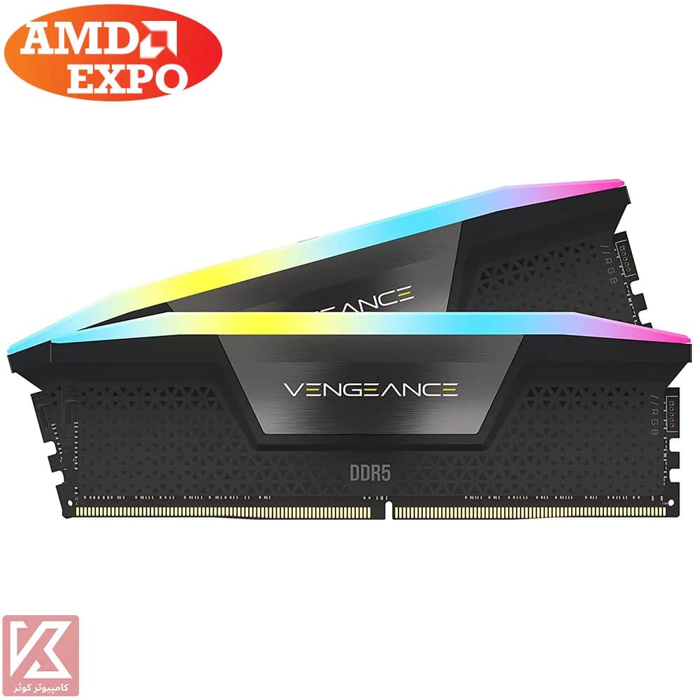 رم کورسیر 64 گیگابایت (2×32) دو کانال DDR5 6000 مدل Vengeance RGB CL40 AMD EXPO — تصویر ۲