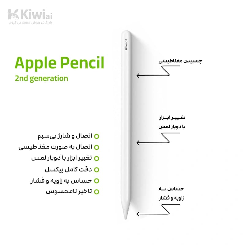قلم لمسی اپل نسل 2 (عمده پک ۱۰ عددی) مدل Pencil 2nd Generation — تصویر ۸