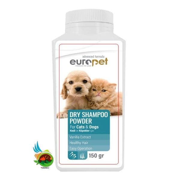 شامپو خشک پودری سگ و گربه یوروپت Dry shampoo powder حجم 150 گرم