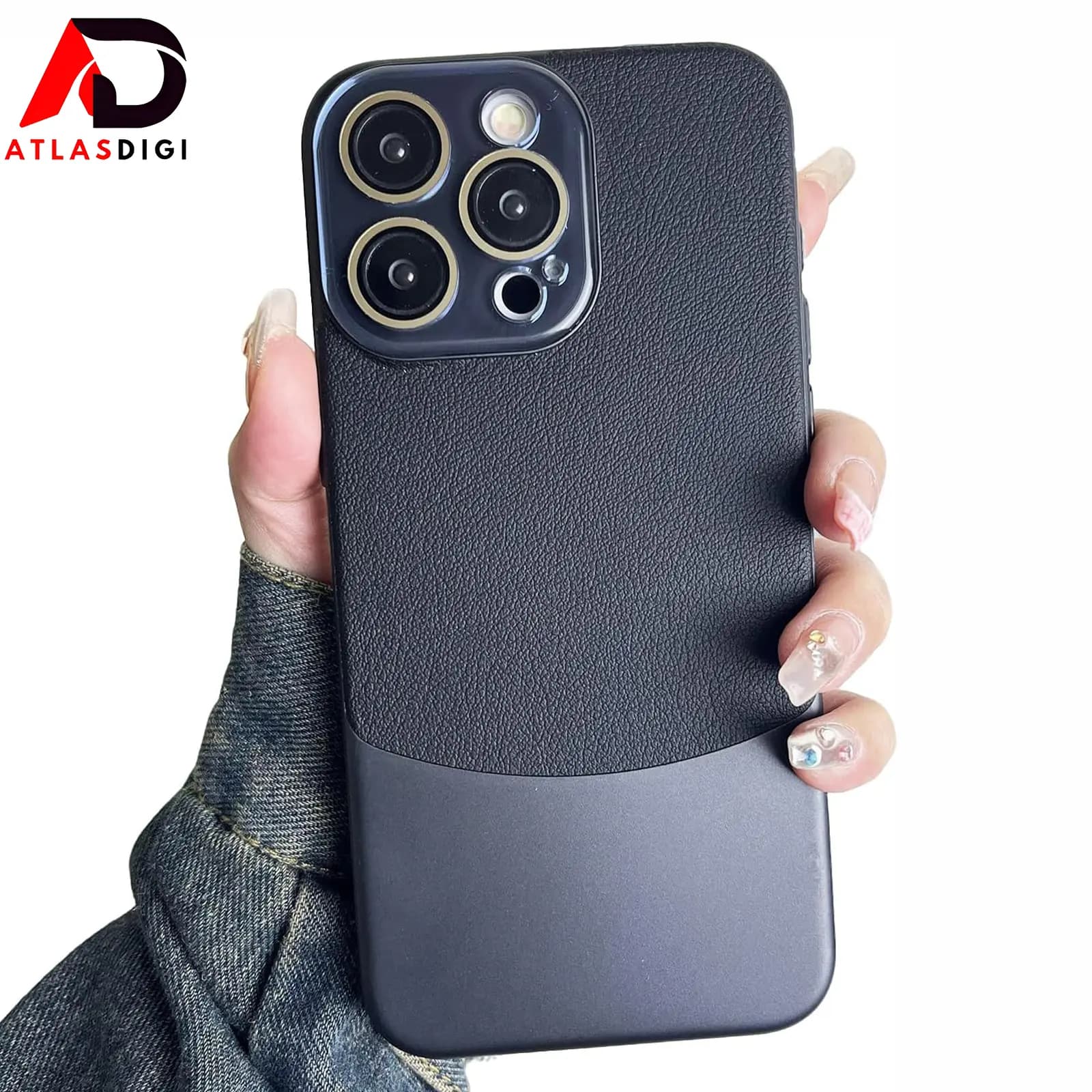 قاب و کاور محافظ چرمی دو رنگ کیسوکو مدل CASEOKO Two-Tone Leather مناسب آیفون iPhone 16 Pro Max مشکی — تصویر ۵