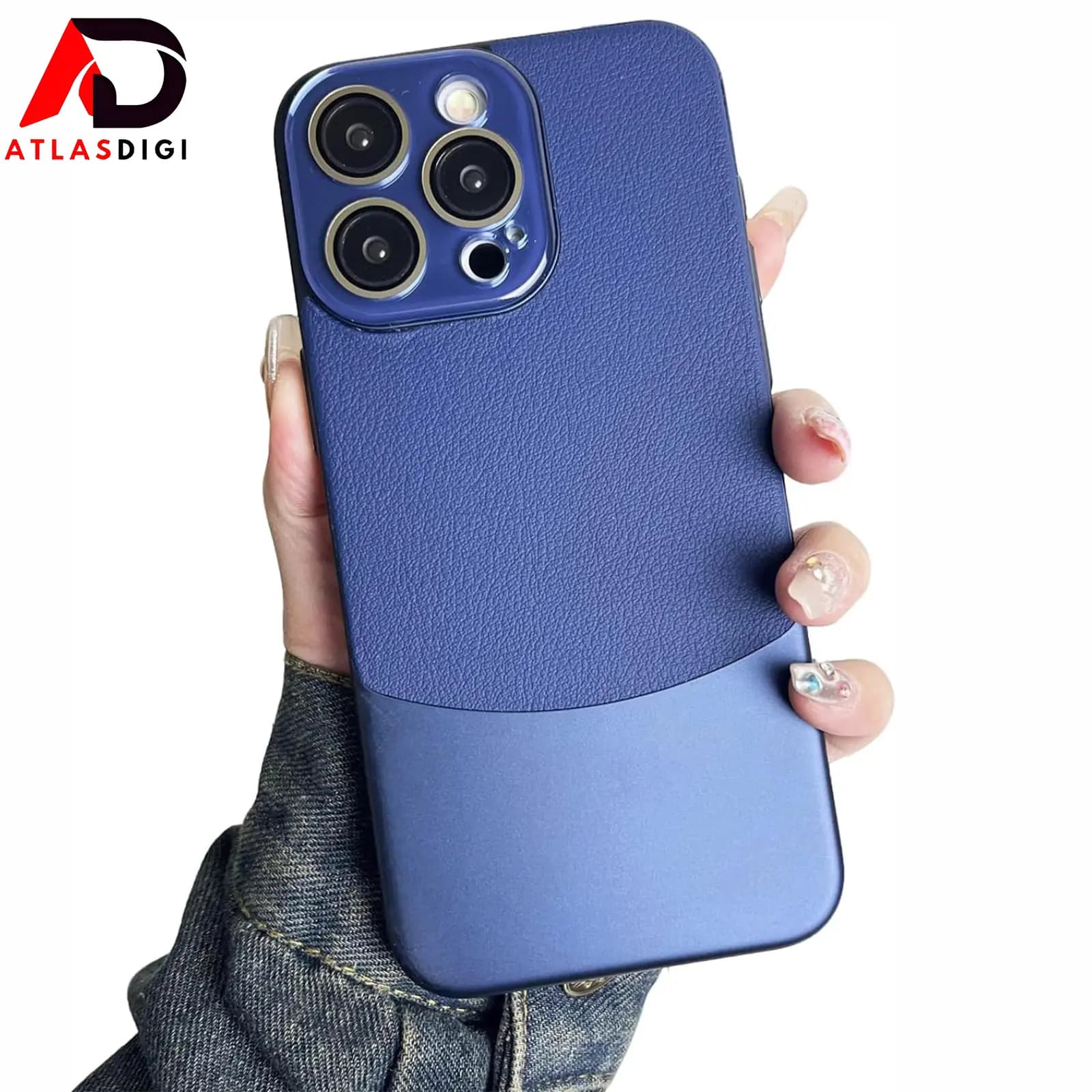 قاب و کاور محافظ چرمی دو رنگ کیسوکو مدل CASEOKO Two-Tone Leather مناسب آیفون iPhone 16 Pro Max سرمه ای — تصویر ۵