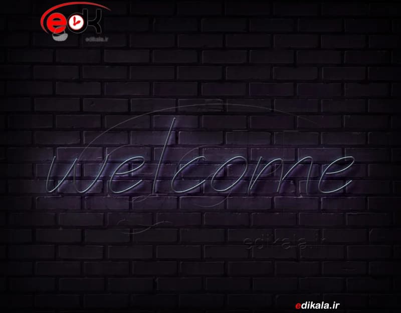 تابلو نئون طرح welcome شماره 2 در ابعاد مختلف +آداپتور+ فایل کورل اماده برش — تصویر ۲