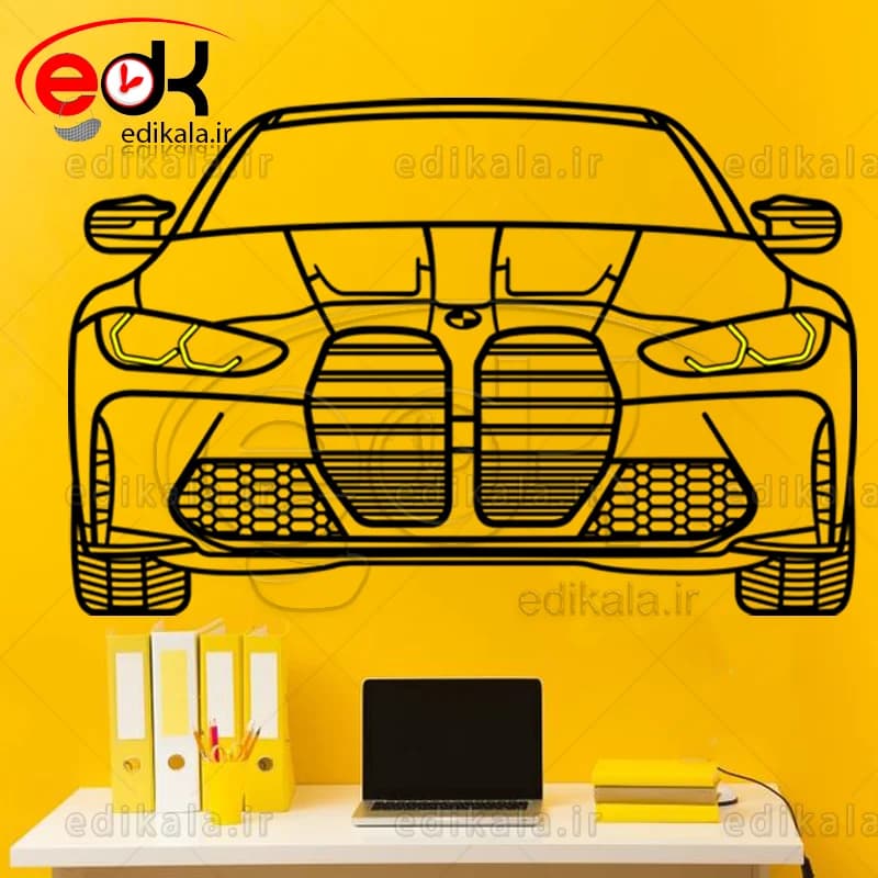 تابلو طرح ماشین BMW شماره 3 با چراغ نئون+آداپتور+با انتخاب سایز دلخواه — تصویر ۲