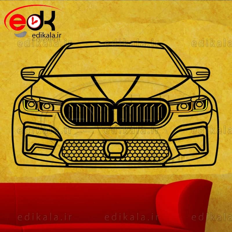 تابلو طرح ماشین BMW شماره 2 با چراغ نئون+آداپتور+با انتخاب سایز دلخواه