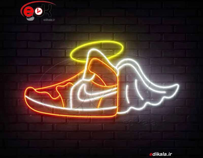 تابلو نئون طرح کفش Air Jordan شماره 1 در ابعاد مختلف +آداپتور+ فایل لایه باز