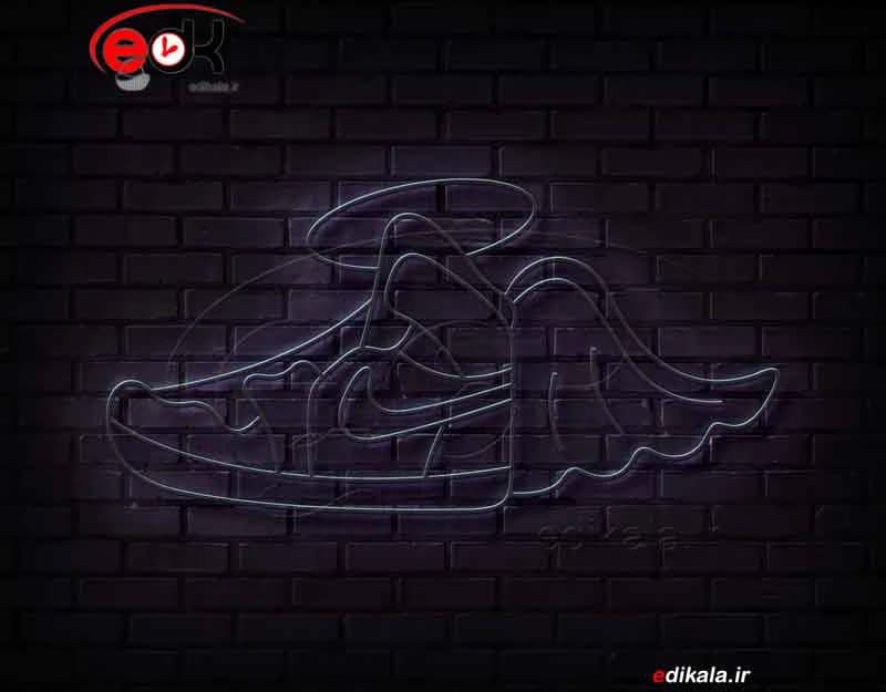تابلو نئون طرح کفش Air Jordan شماره 1 در ابعاد مختلف +آداپتور+ فایل لایه باز — تصویر ۲