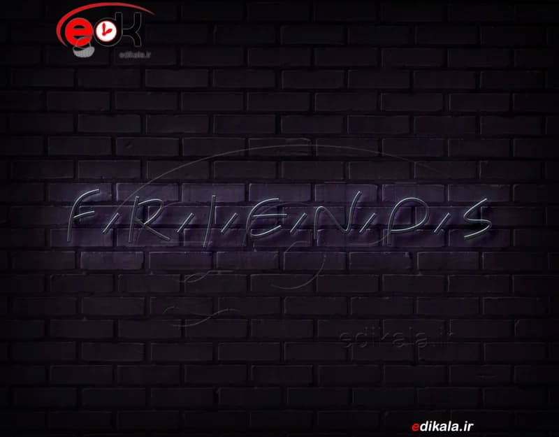 تابلو نئون طرح سریال Friends شماره 1 در ابعاد مختلف +آداپتور+ فایل لایه باز — تصویر ۲
