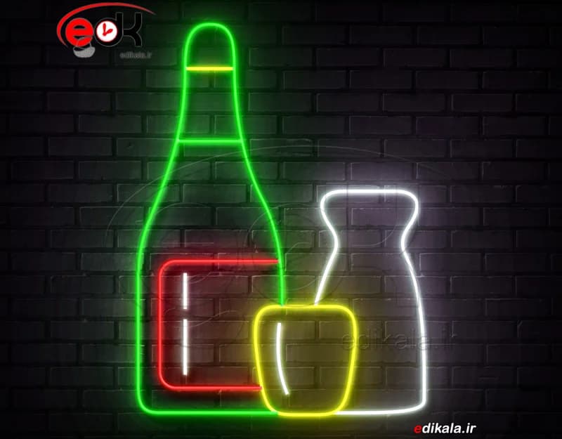 تابلو نئون طرح نوشیدنی شماره 29 در ابعاد مختلف + آداپتور+فایل کورل آماده برش