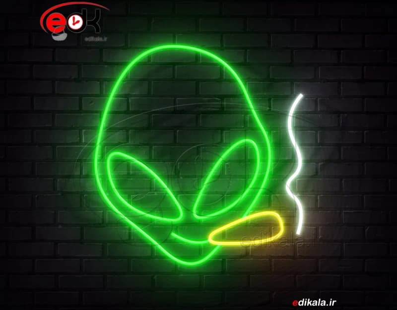تابلو نئون طرح آدم فضایی شماره 6 در ابعاد مختلف +آداپتور+ فایل کورل آماده برش