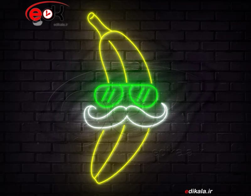 تابلو نئون طرح موز شماره 3 در ابعاد مختلف +آداپتور+ فایل لایه باز — تصویر ۴