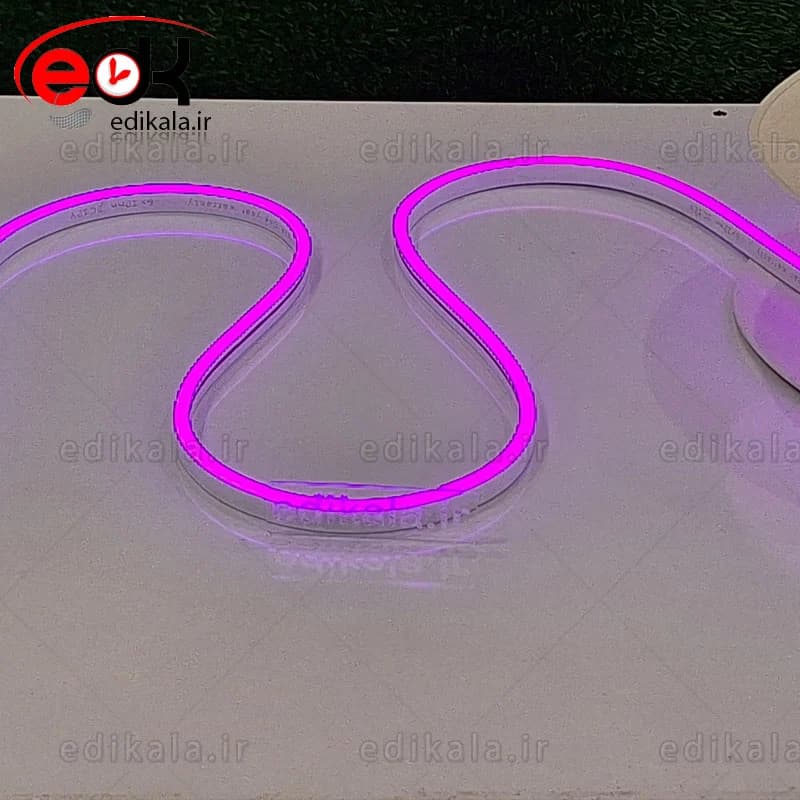 ریسه نئون فلکسی رنگ بنفش در متراژ دلخواه با بهترین کیفیت 6/12 میل نرم و منعطف — تصویر ۲