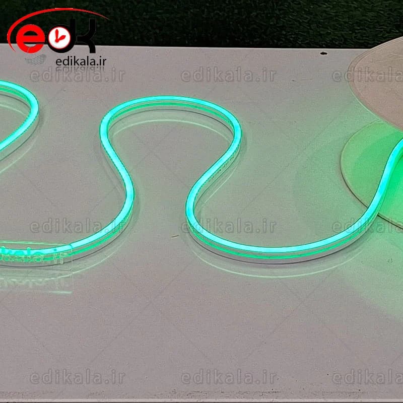 ریسه نئون فلکسی رنگ سبز در متراژ دلخواه با بهترین کیفیت 6/12 میل نرم و منعطف — تصویر ۲