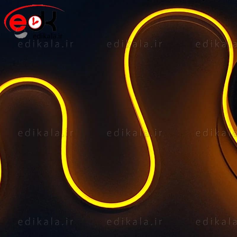 ریسه نئون فلکسی رنگ زرد انبه ای در متراژ دلخواه با بهترین کیفیت 6/12 میل نرم و منعطف